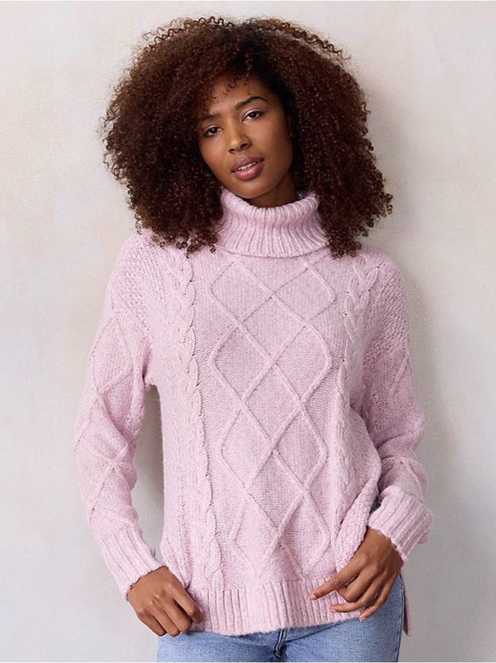 NEW…LC Lauren Conrad Cozy Cable Knit Turtleneck Sweater